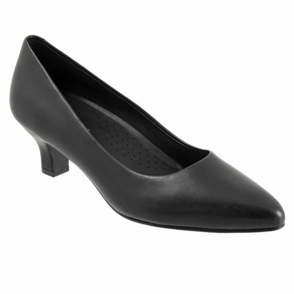 Trotters Kate Classic Black Kitten Heel Pumps 11D (wide) Women NEW